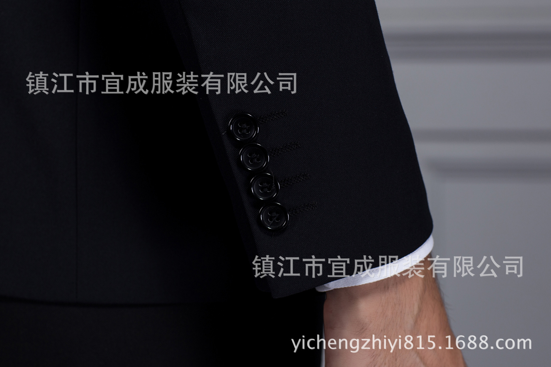 福建黑色商務(wù)休閑修身男士西服套裝