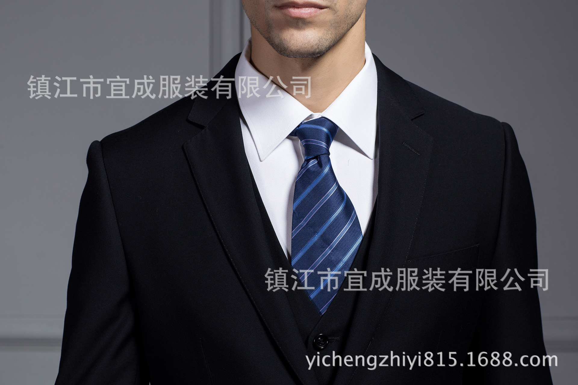 福建黑色商務(wù)休閑修身男士西服套裝